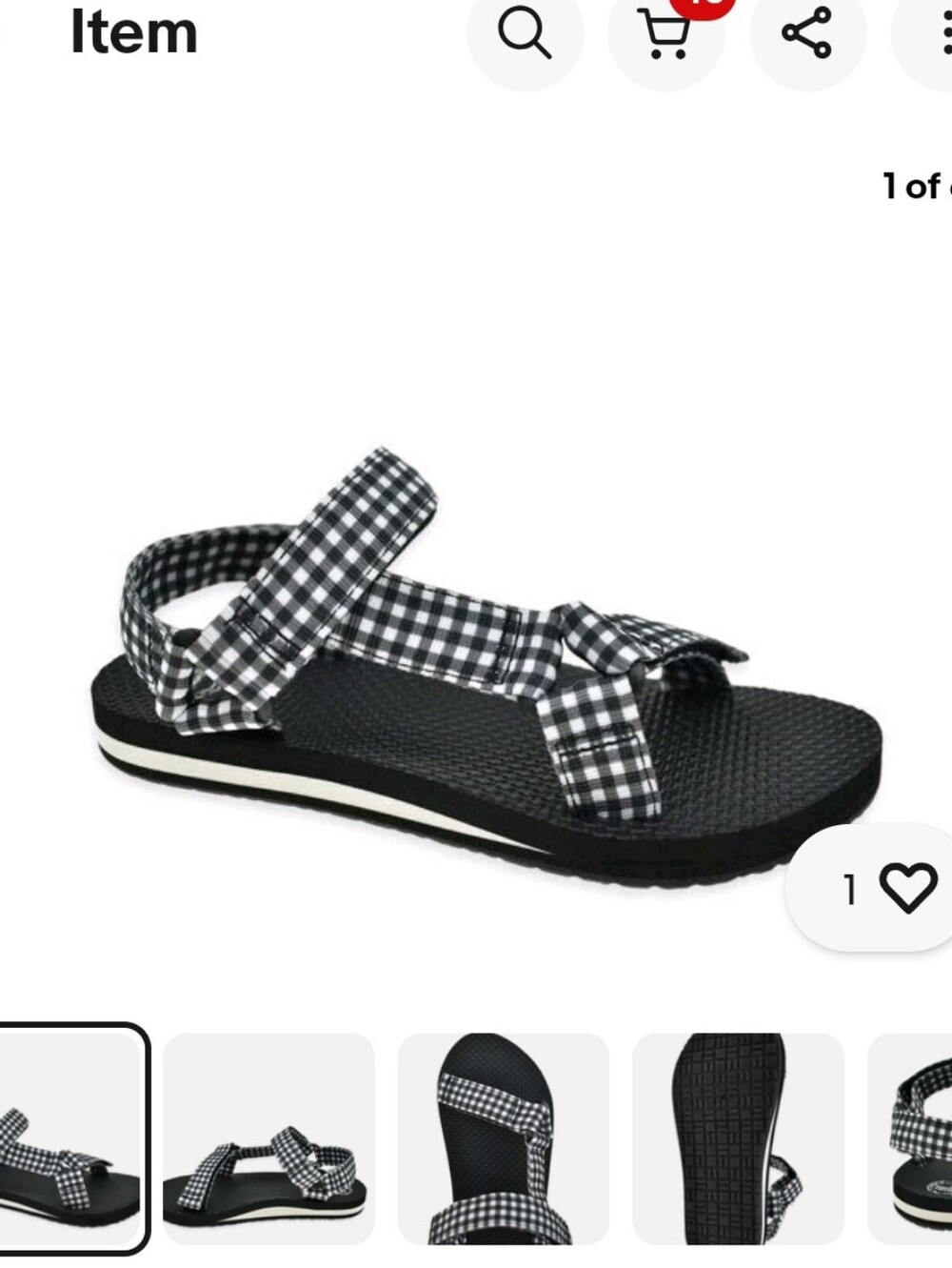 NWOT Black & White Gingham Sport Sandals